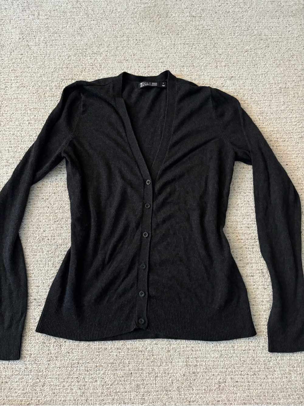 New York & Company Black V-Neck Button Cardigan - Picture 1 of 4